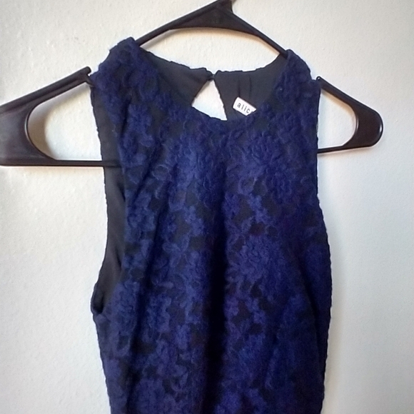 Alice + Olivia Navy Lace Maxi Dress - Picture 6 of 15